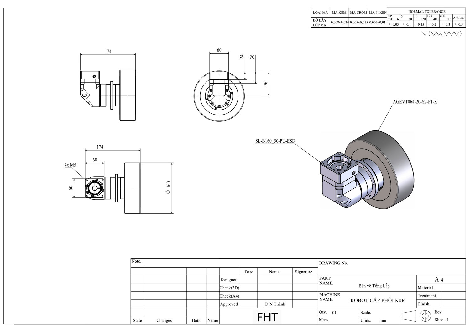 Fht Ghth Hộp giảm tốc FHT AGEVT064-20-S2-P1-KB
